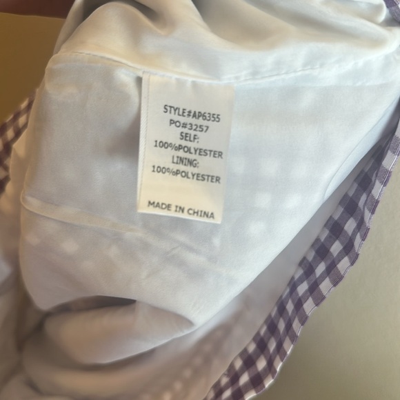 ANNIEWEAR Checkered Shorts Purple White Side Pockets Oversized Womens Size Large - Picture 7 of 8